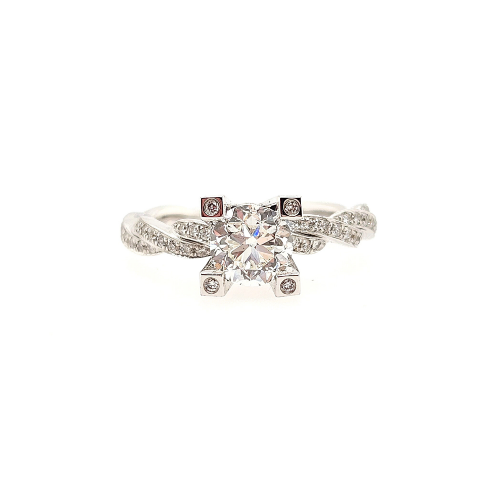 18K White Gold 1.456ct Diamond Ring