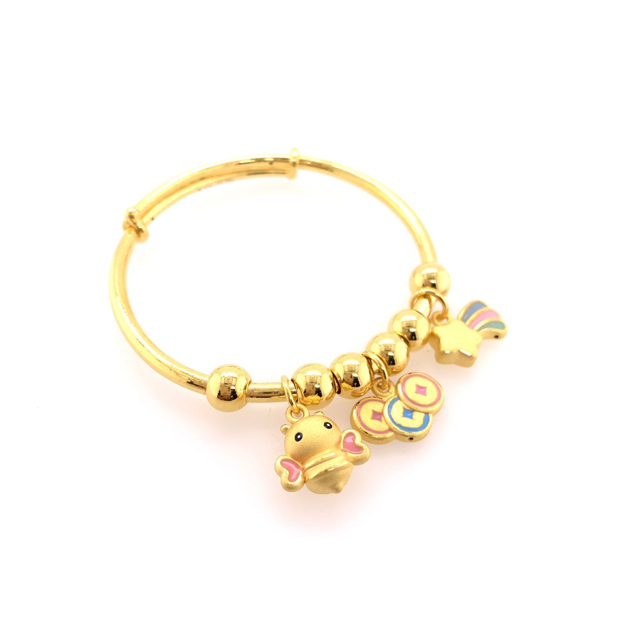 24K Gold Enamel Baby Bangle Martha Jewellery