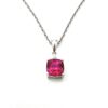 18K White Gold Garnet Pendant