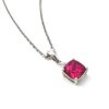 18K White Gold Garnet Pendant