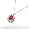 18K White Gold Garnet Pendant