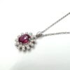 18K White Gold Garnet Pendant