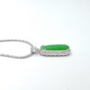 18K白金翡翠吊坠