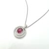18K White Gold Garnet Pendant