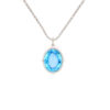 18K White Gold Topaz Pendant