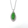 18K Whie Gold Jadite Pendant