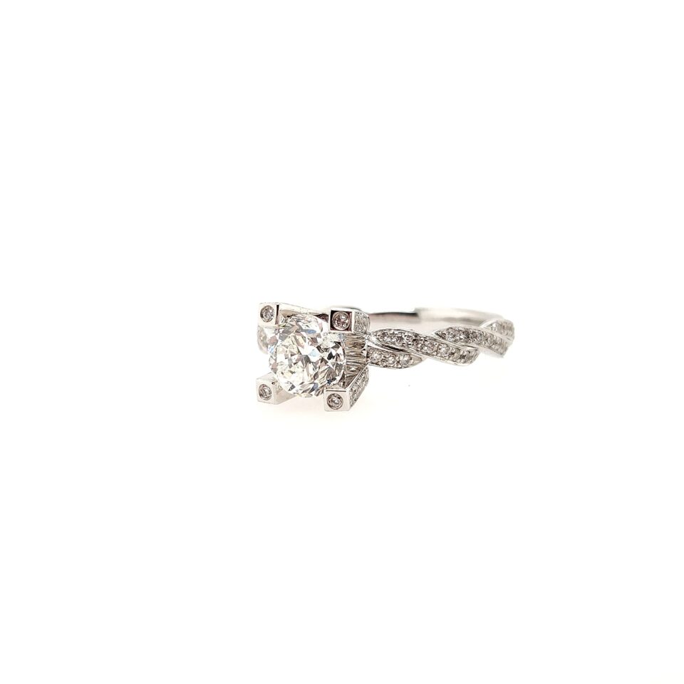 18K White Gold 1.456ct Diamond Ring