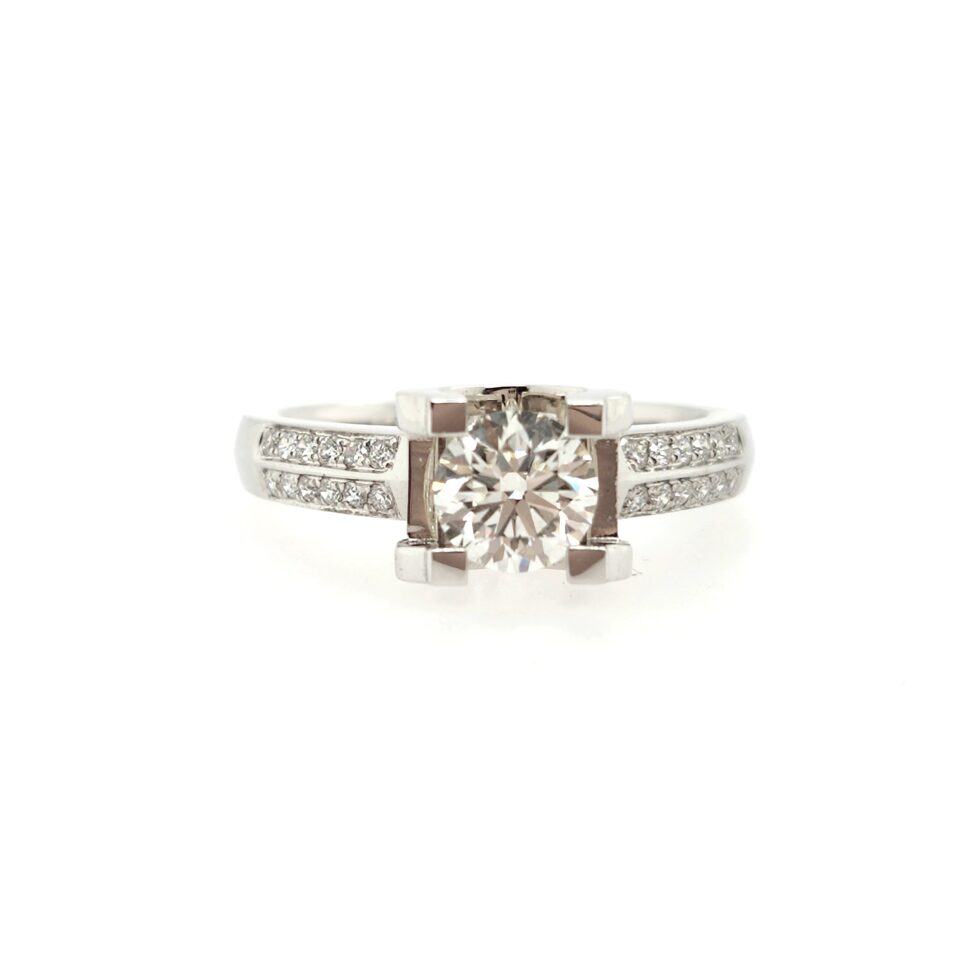 18K White Gold 0.967ct Diamond Ring