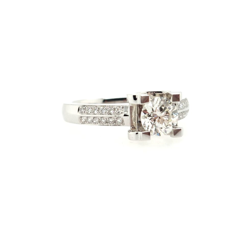 18K White Gold 0.967ct Diamond Ring