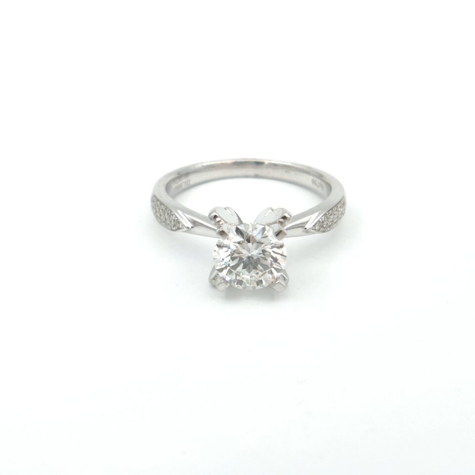 18K White Gold 1.087ct Diamond Ring