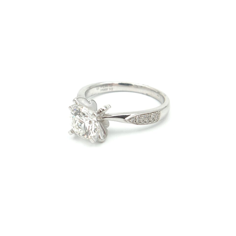 18K White Gold 1.087ct Diamond Ring
