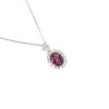 18K White Gold Garnet with 0.505ct diamond Necklace