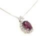 18K White Gold Garnet with 0.505ct diamond Necklace