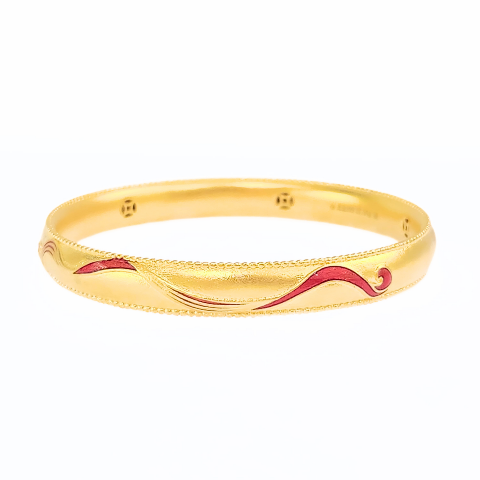 24K Gold Ancient Design Bangle