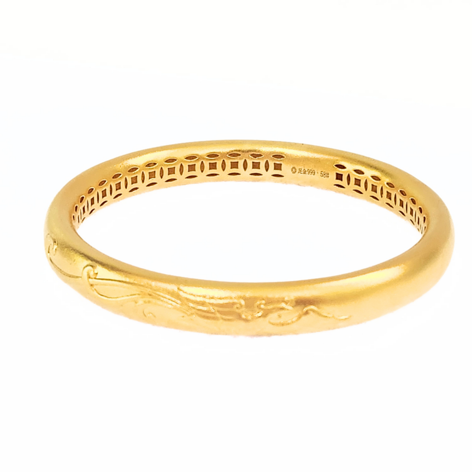 24K Gold Ancient Design Bangle