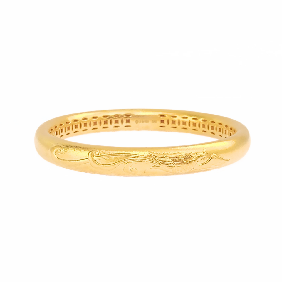 24K Gold Ancient Design Bangle