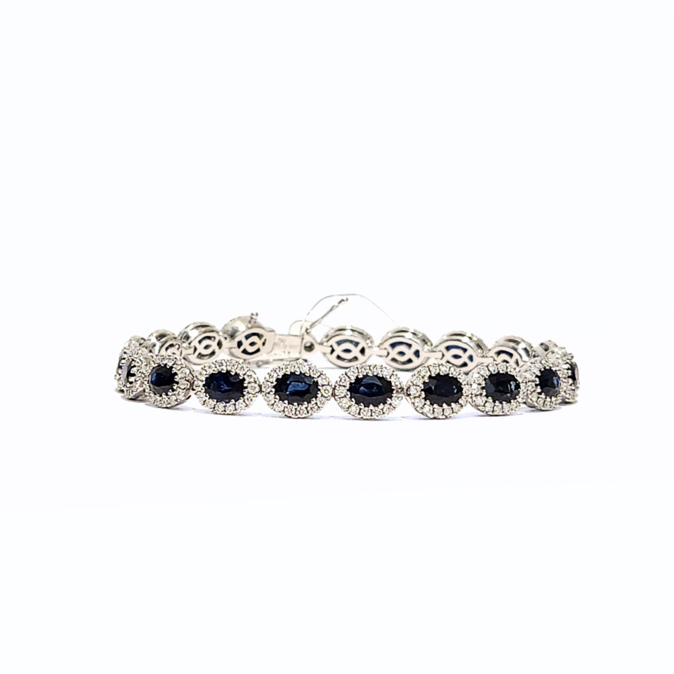 18K White Gold Sapphire Bracelet