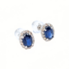 8K White Gold Sapphire Earrings 1.1ct