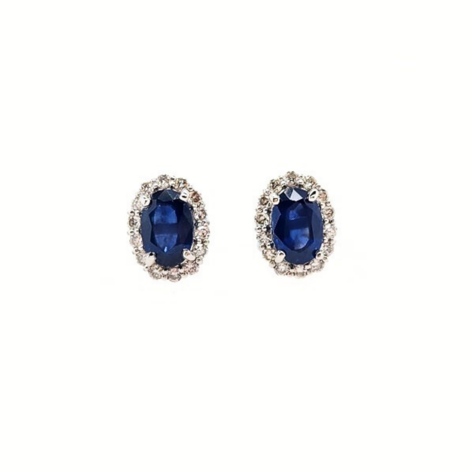 18K White Gold Sapphire Earrings