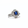 18K White Gold Sapphire Ring 1.037ct