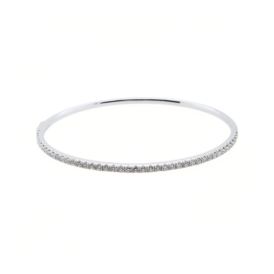 18K White Gold 1.05ct Diamond Bangle