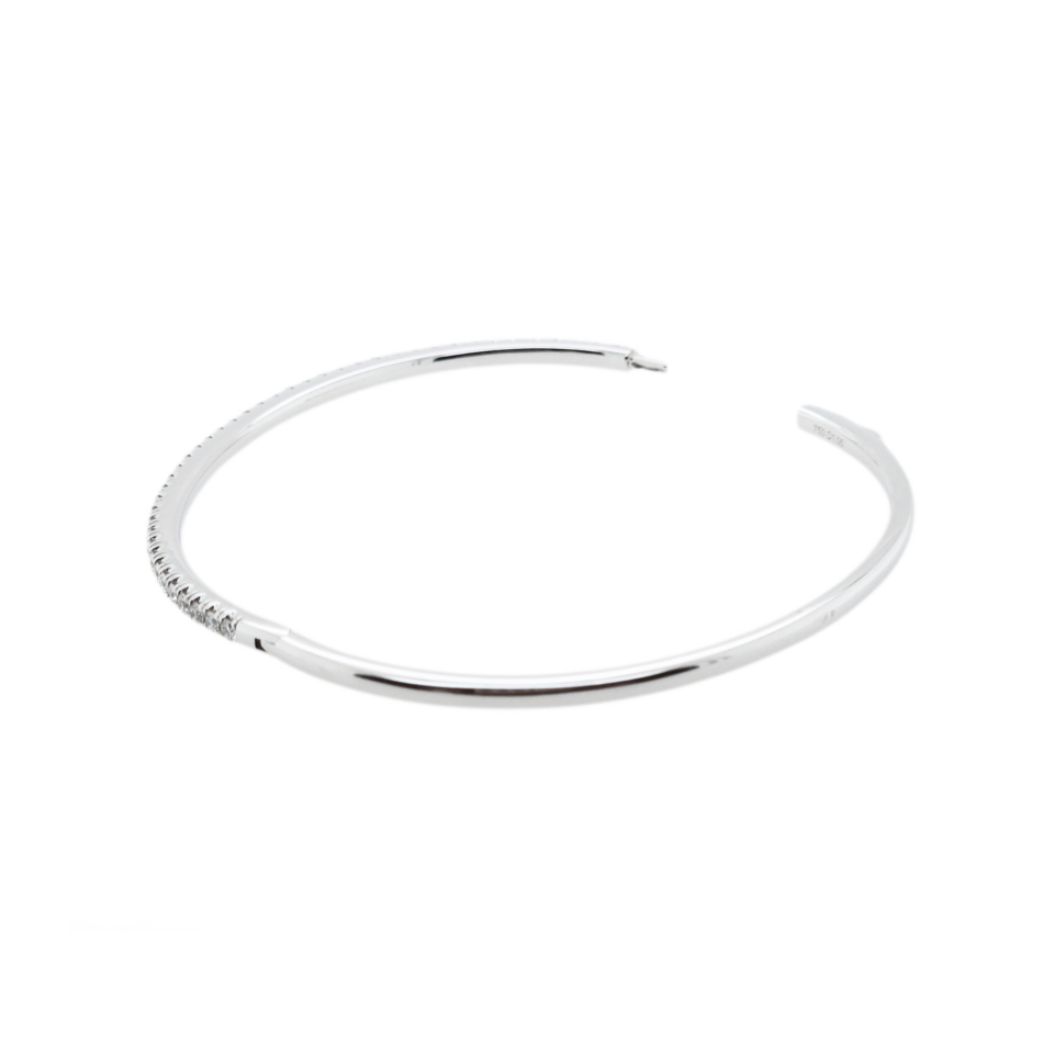 18K White Gold 1.05ct Diamond Bangle