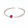 18K White Gold 1.145ct Ruby Bracelet