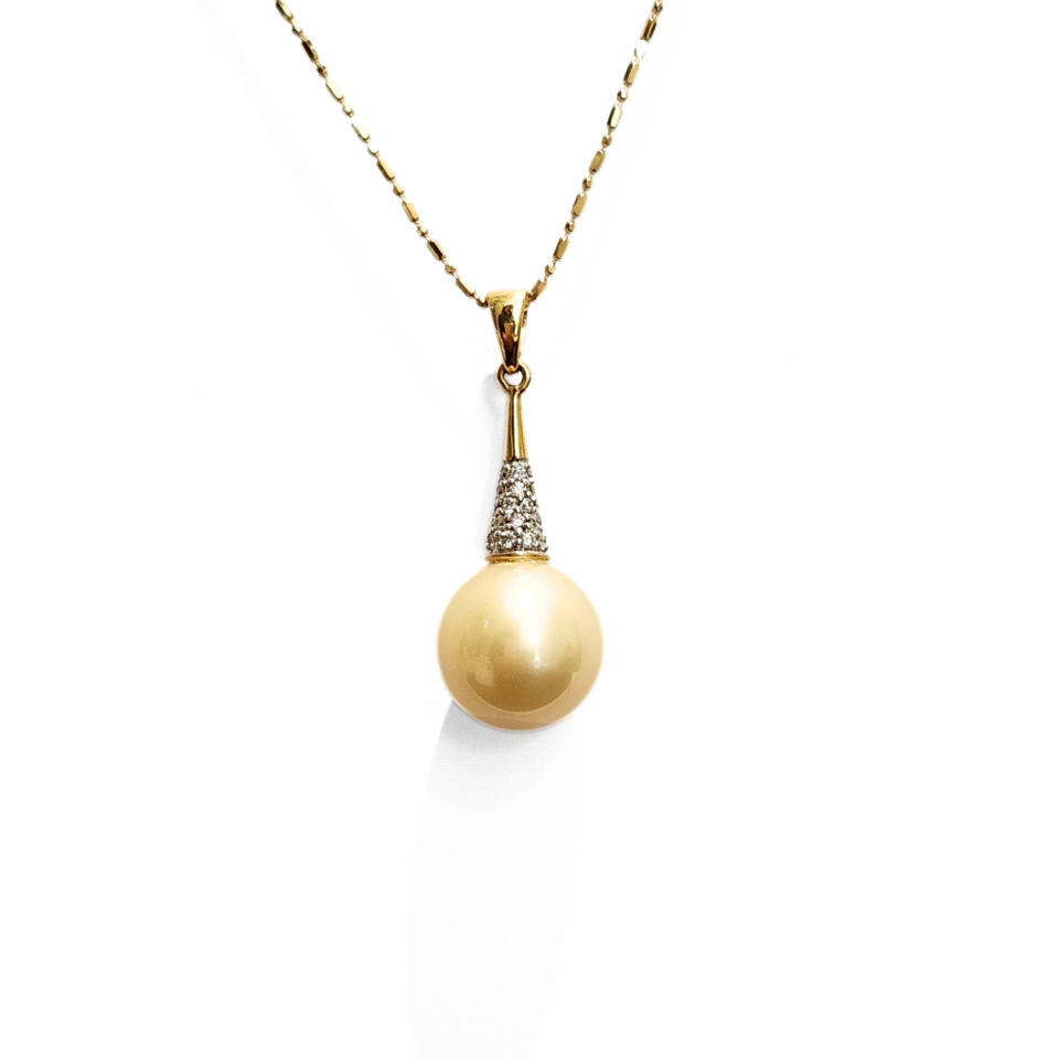 18K Gold Golden South Sea Pearl Pendant