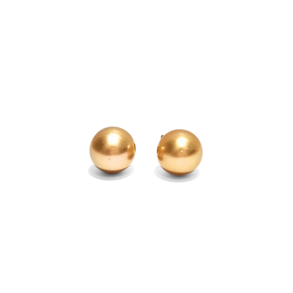 18K Gold Golden South Sea Pearl Earrings