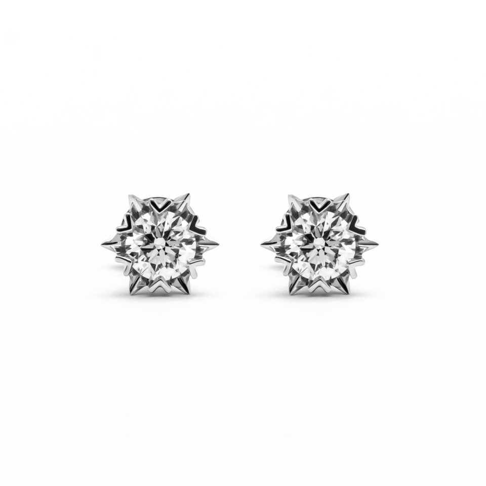 18K White Gold 0.817ct Diamond Earstuds