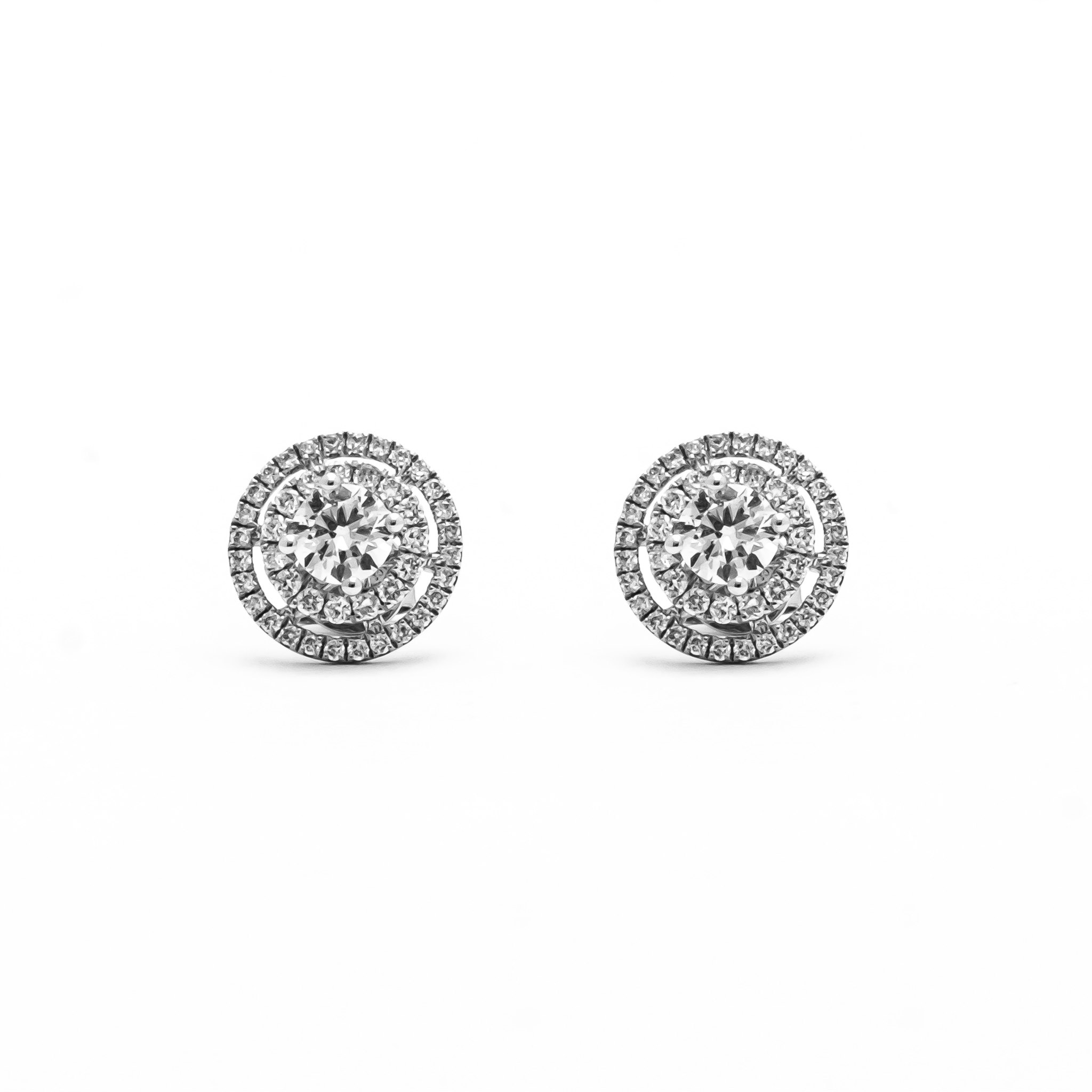 18K White Gold 0.758ct Diamond Earstuds