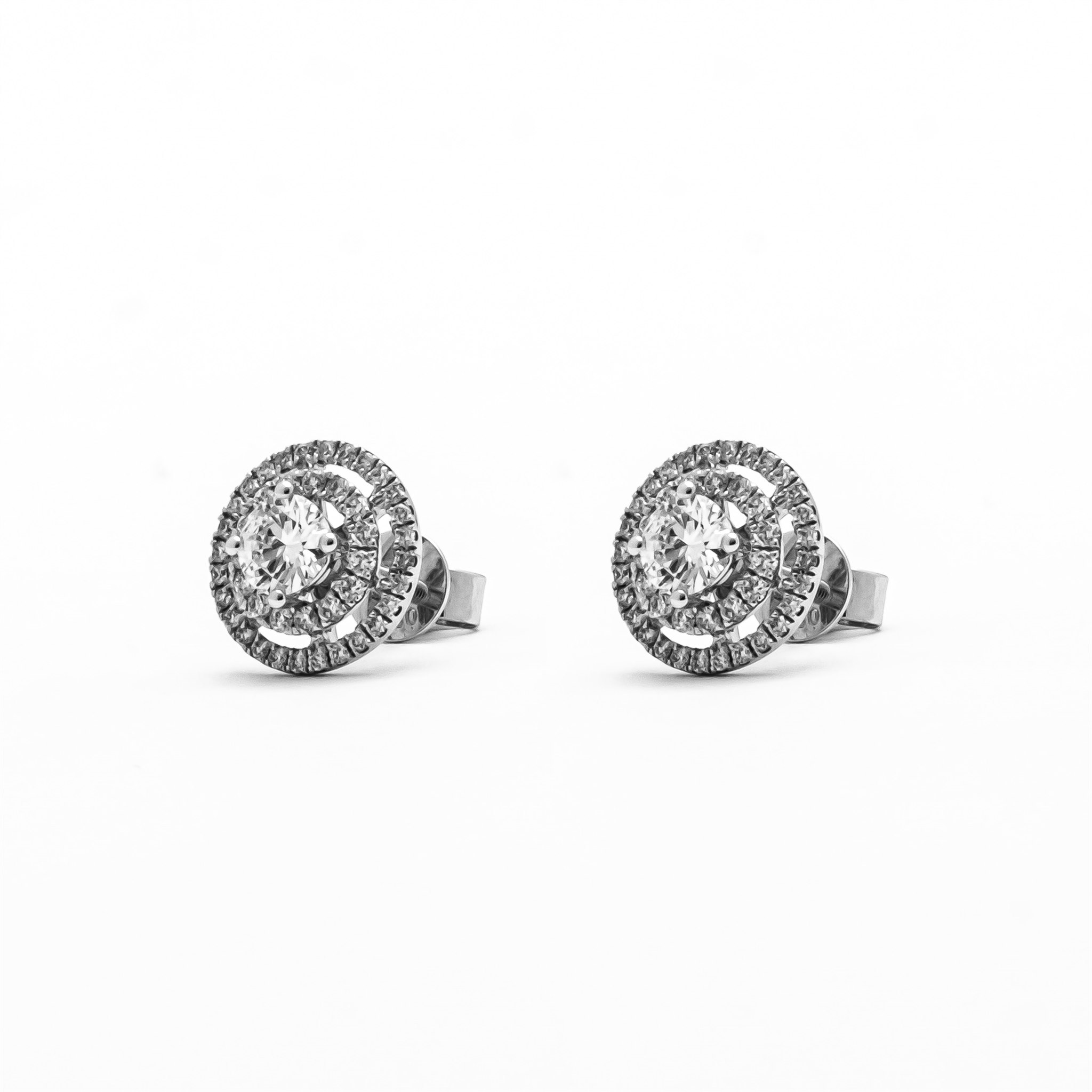 18K White Gold 0.758ct Diamond Earstuds