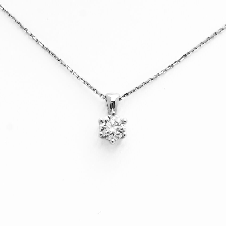 18K White Gold 0.3ct Diamond Pendant