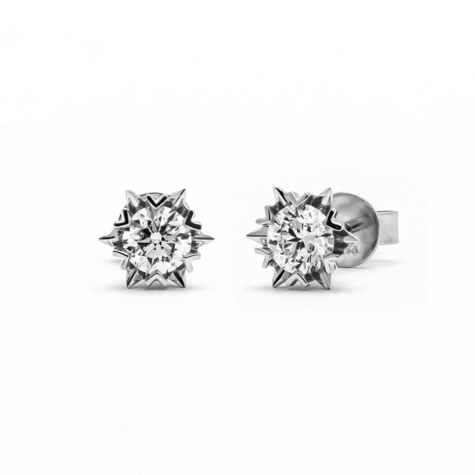 18K White Gold 0.817ct Diamond Earstuds