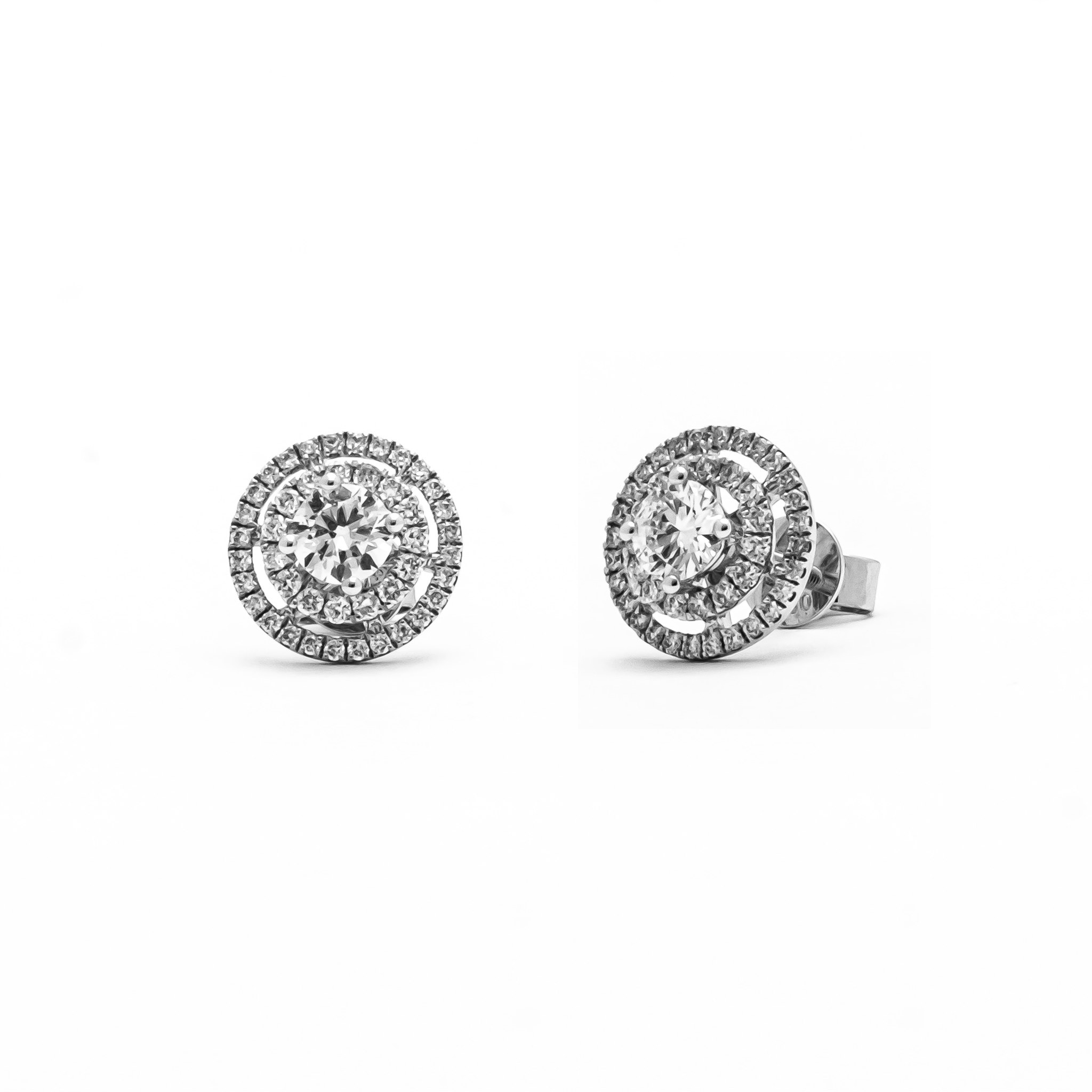 18K White Gold 0.758ct Diamond Earstuds