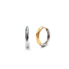18K White and Yellow Gold Hoop Earrings