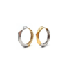 18K White and Yellow Gold Hoop Earrings