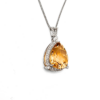 18K White Gold Citrine Pendant