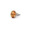 18K White Gold Citrine Ring