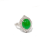 18K White Gold Jadeite Ring with Diamonds