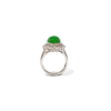 18K White Gold Jadeite Ring with Diamonds