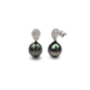 18K White Gold Tahitian Black Pearl Earrings