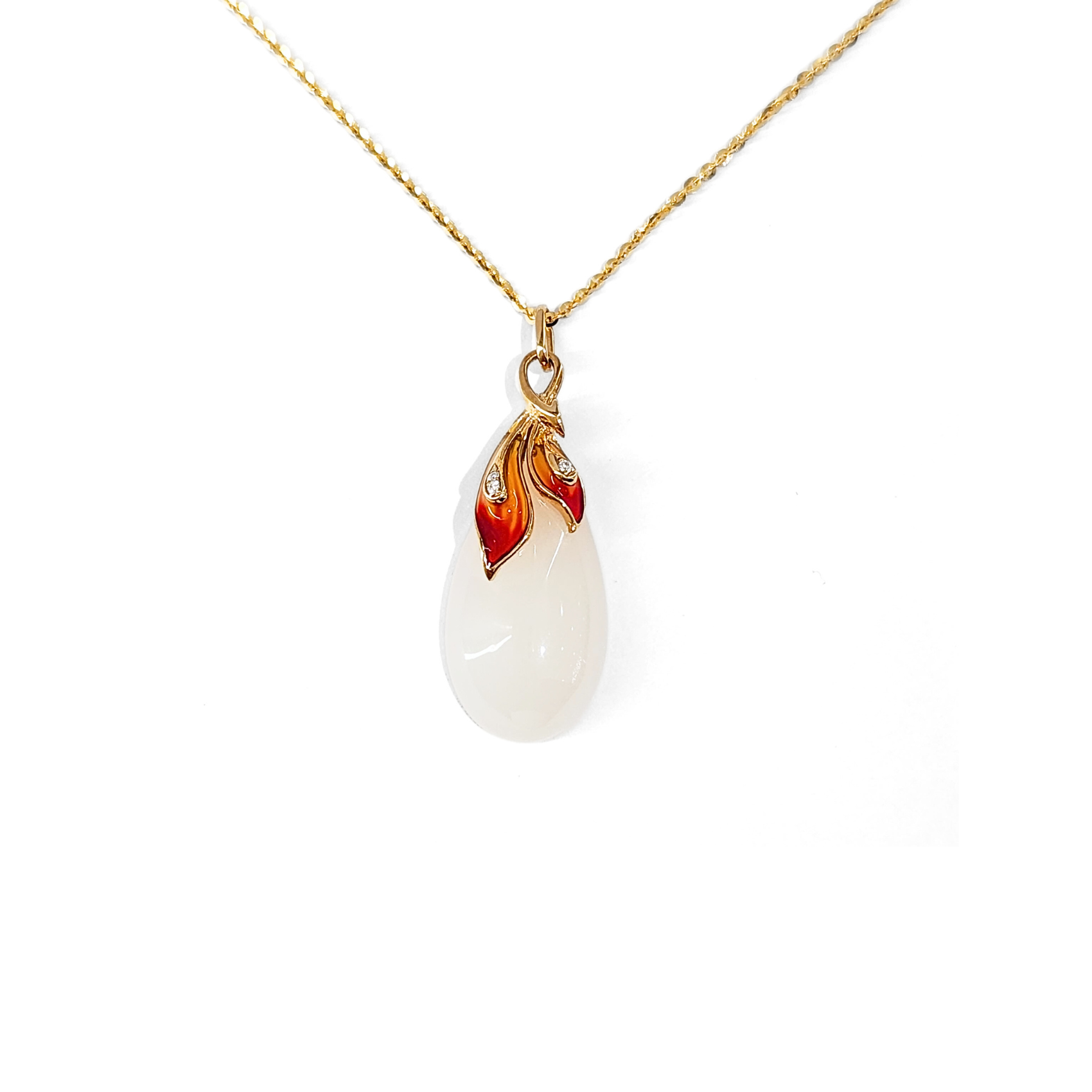 18K Gold Nephrite Jade Pendant