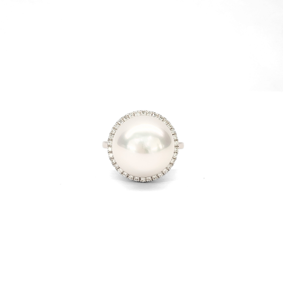 18K White Gold South Sea Pearl Ring