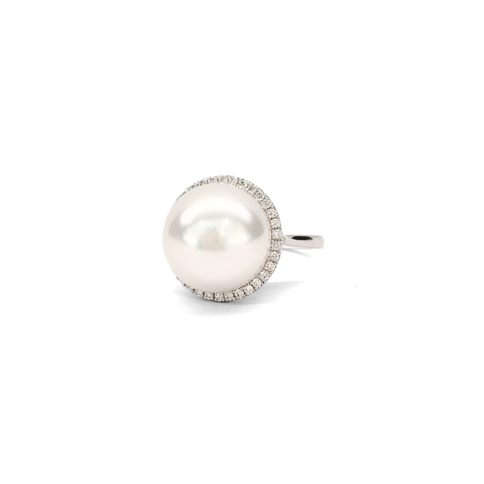 18K White Gold South Sea Pearl Ring
