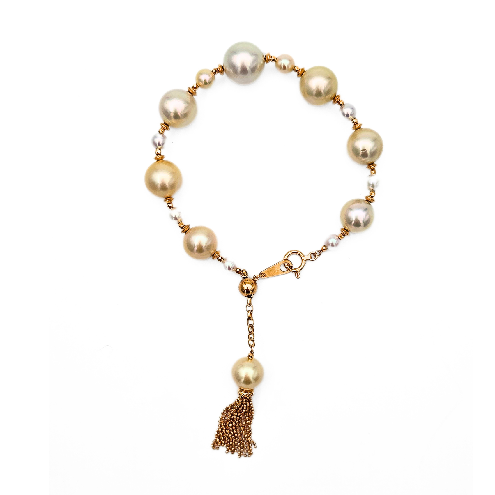 18K Gold South Sea Golden Pearl Bracelet