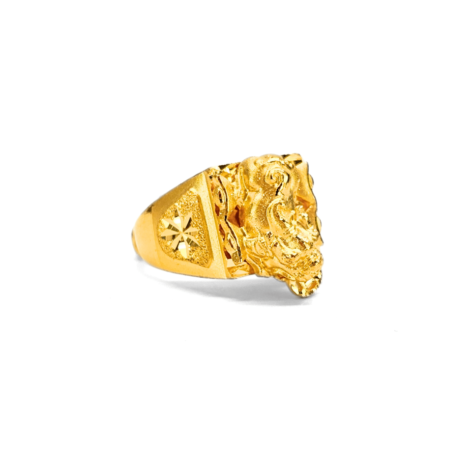 24K Gold Boutique Design Pixiu Men's Ring