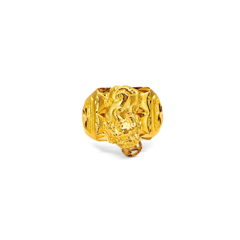 24K Gold Boutique Design Pixiu Men's Ring
