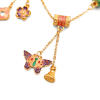 24K Gold Enamel Design Butterfly Necklace