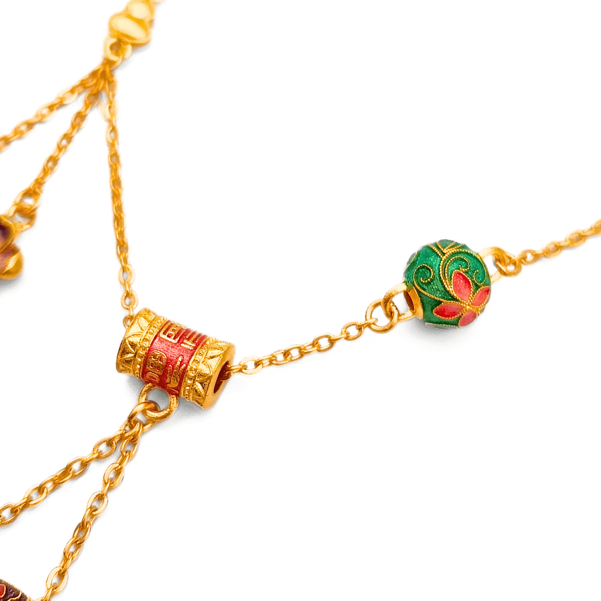 24K Gold Enamel Design Butterfly Necklace